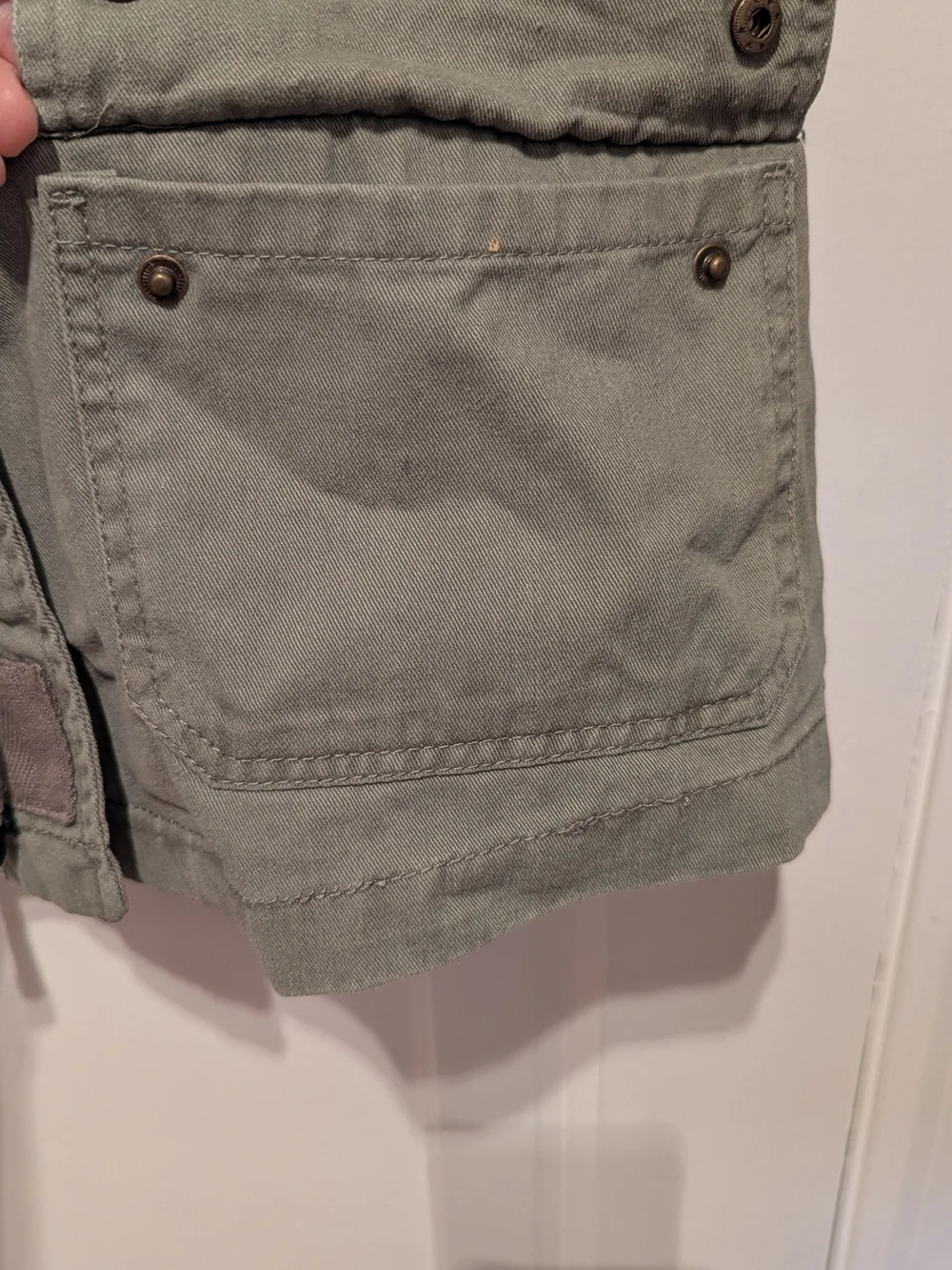 Buffalo David Bitton Olive Green Denim Cargo Vest